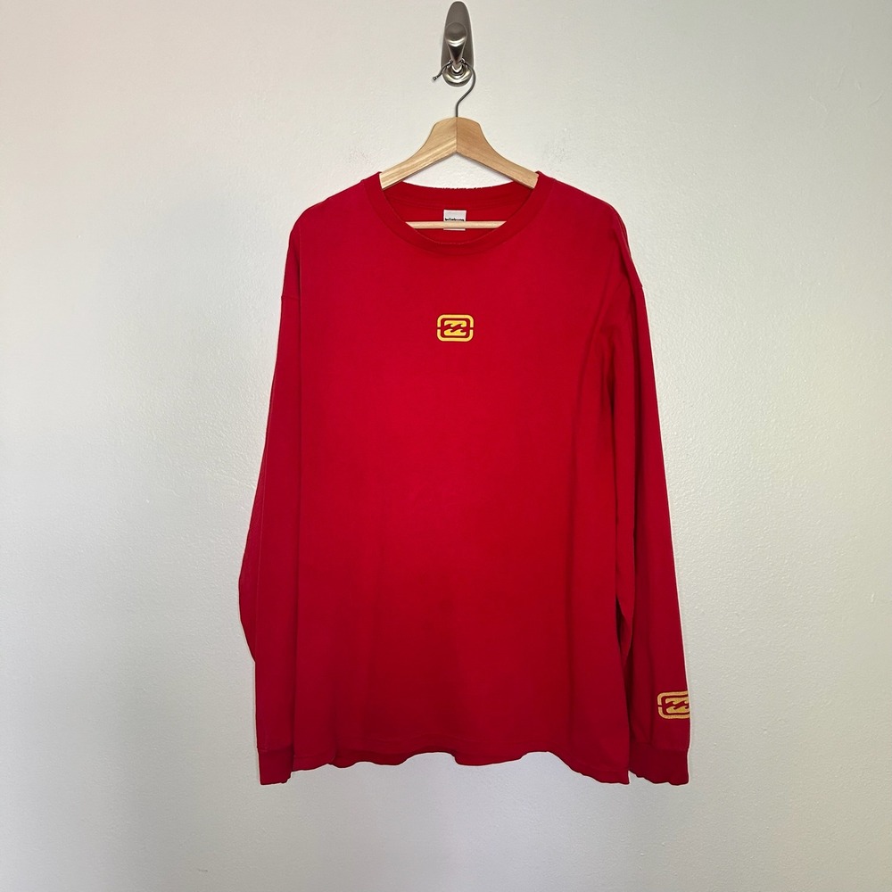 Vintage 90s Billabong made in USA Division Long Sleeve Shirt Red Sz XL